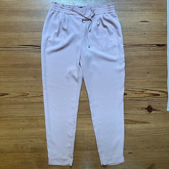 Zara light pink high waist elastic waistband trouser pant SIZE M - Picture 1 of 4